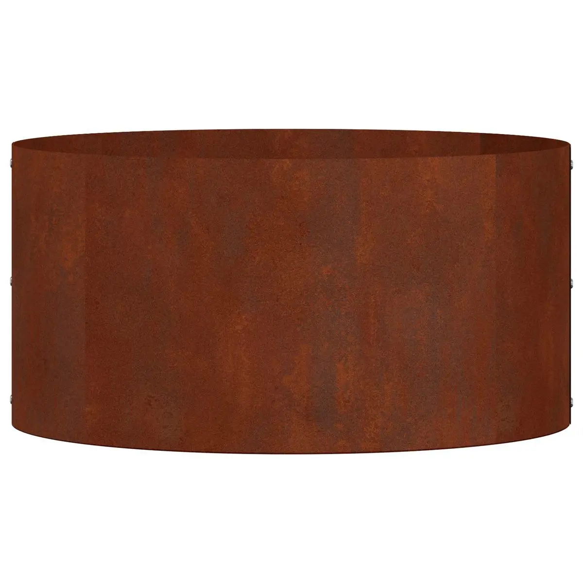 Round Steel Outdoor Planter Ring 40cm Rusty Brown Decorative Flower Bed Border