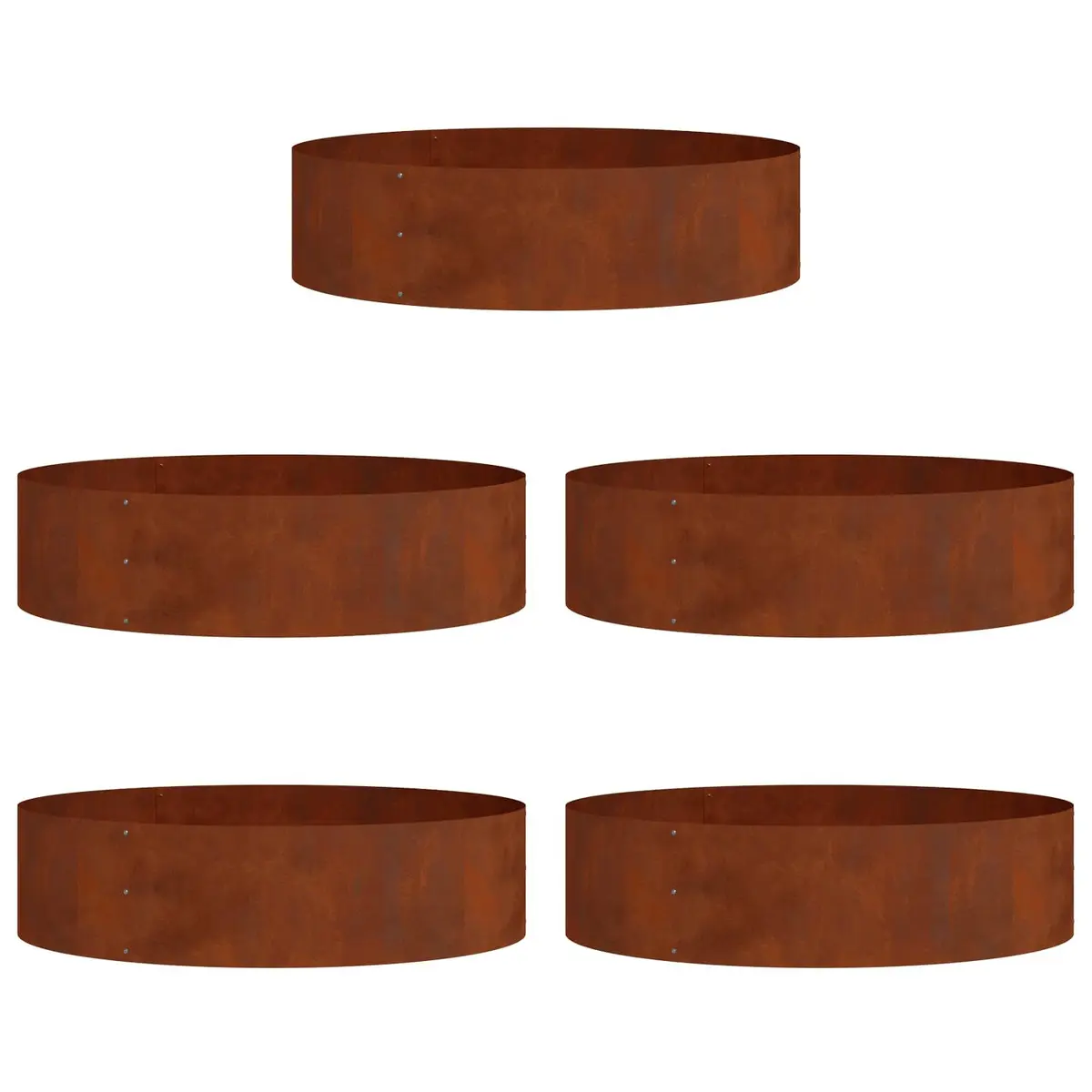 5-Piece Garden Planter Ring Set for Outdoor Spaces