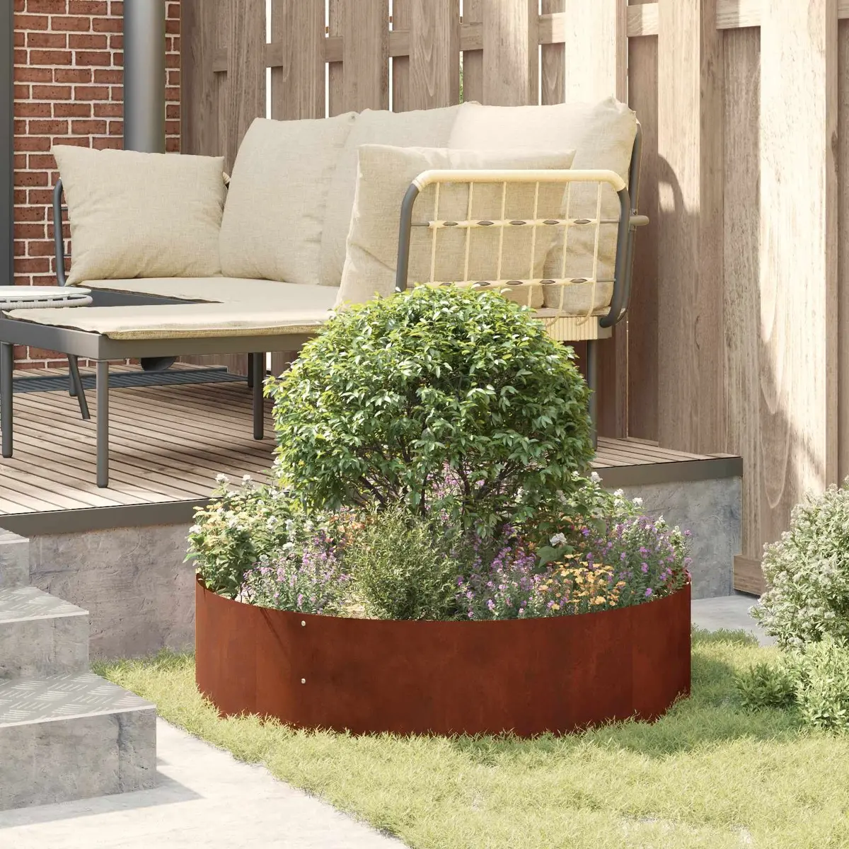5-Piece Garden Planter Ring Set for Outdoor Spaces