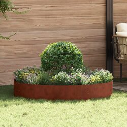 5 Steel Planter Rings in Brown - Perfect for Your Garden Setup