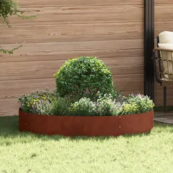 5 Steel Planter Rings in Brown - Perfect for Your Garden Setup
