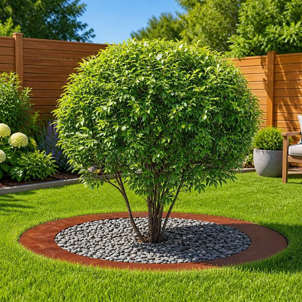 Tree Ring for Flat Trees 5 Pieces Brown Outdoor Garden Decor Ø90/120cm Set