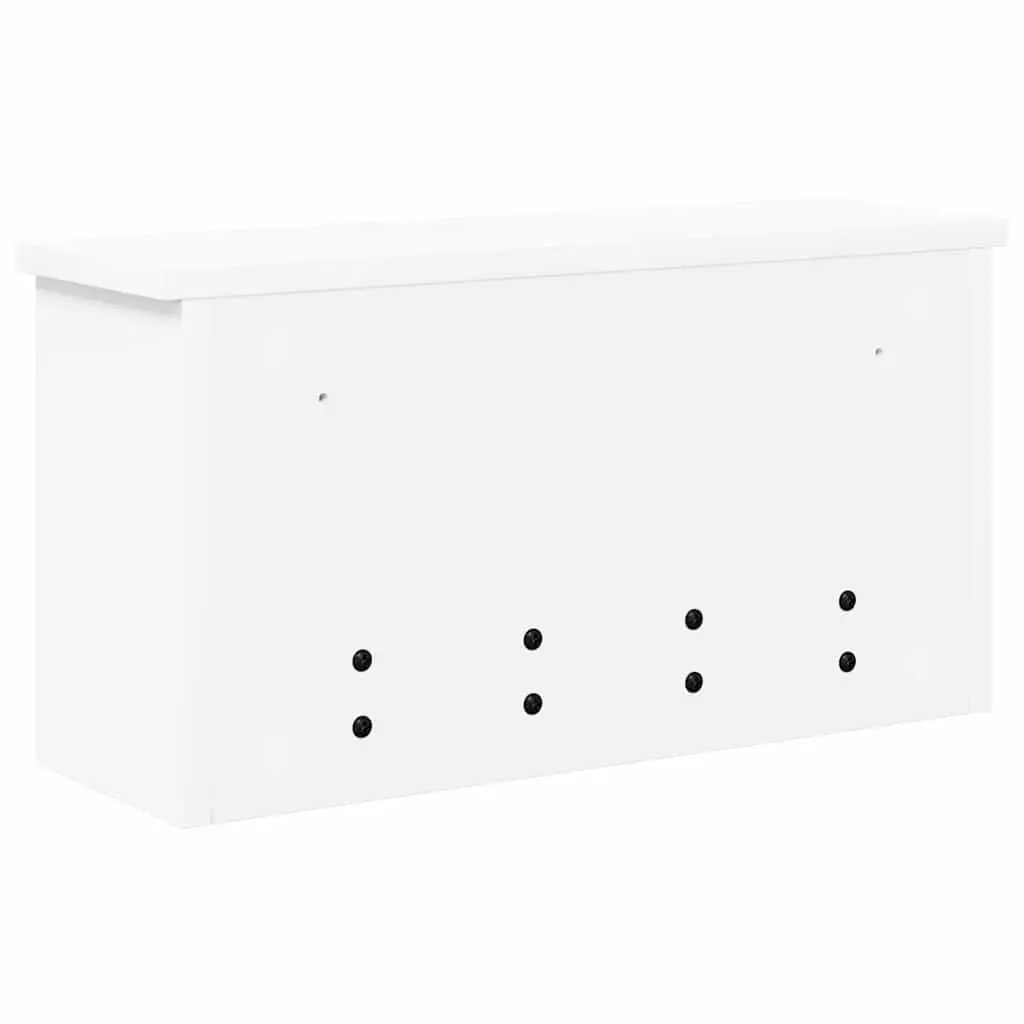 Wall-Mounted Coat Rack with Shelves Hooks White Hallway Entryway Storage