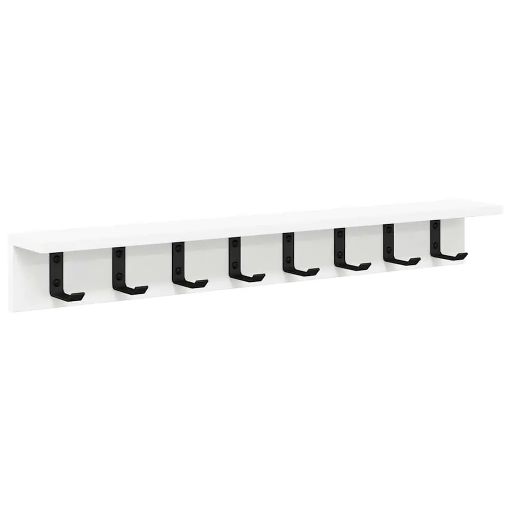 Wall-Mounted Coat Rack Organizer Engineered Wood 80 x 10.5 x 10.5 cm White