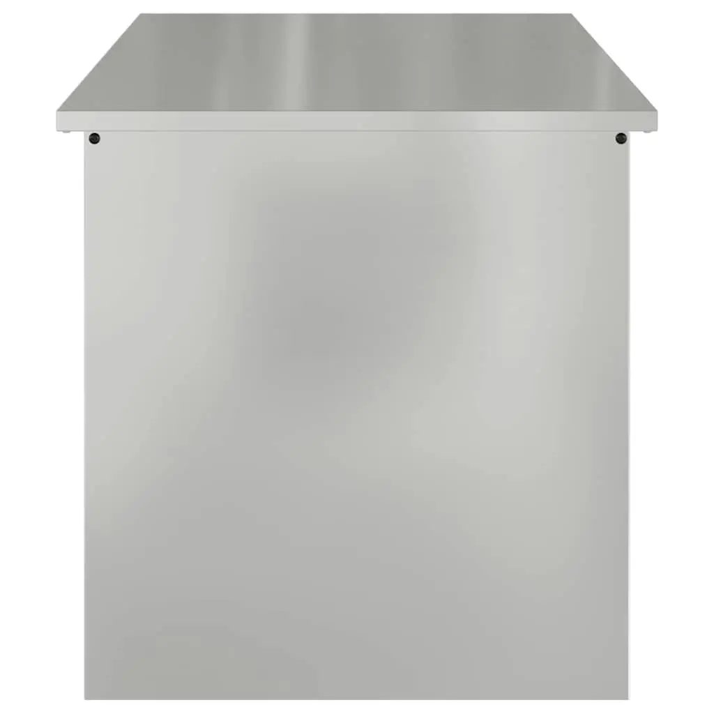 Steel Outdoor Cushion Storage Box 100x50 Silver Gas Lift Lid Weatherproof Garden Organizer