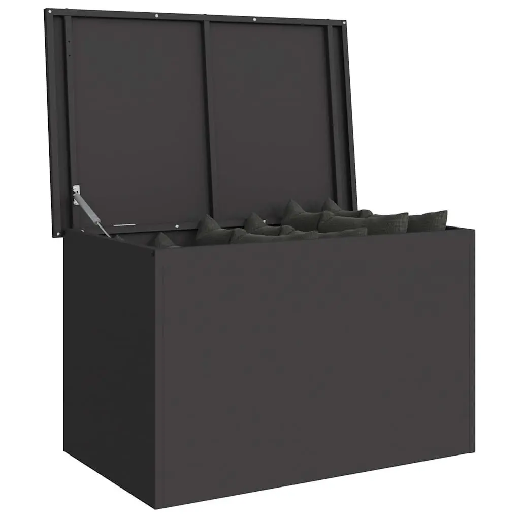 Garden Storage Box Steel 80x50cm Black Weather Resistant