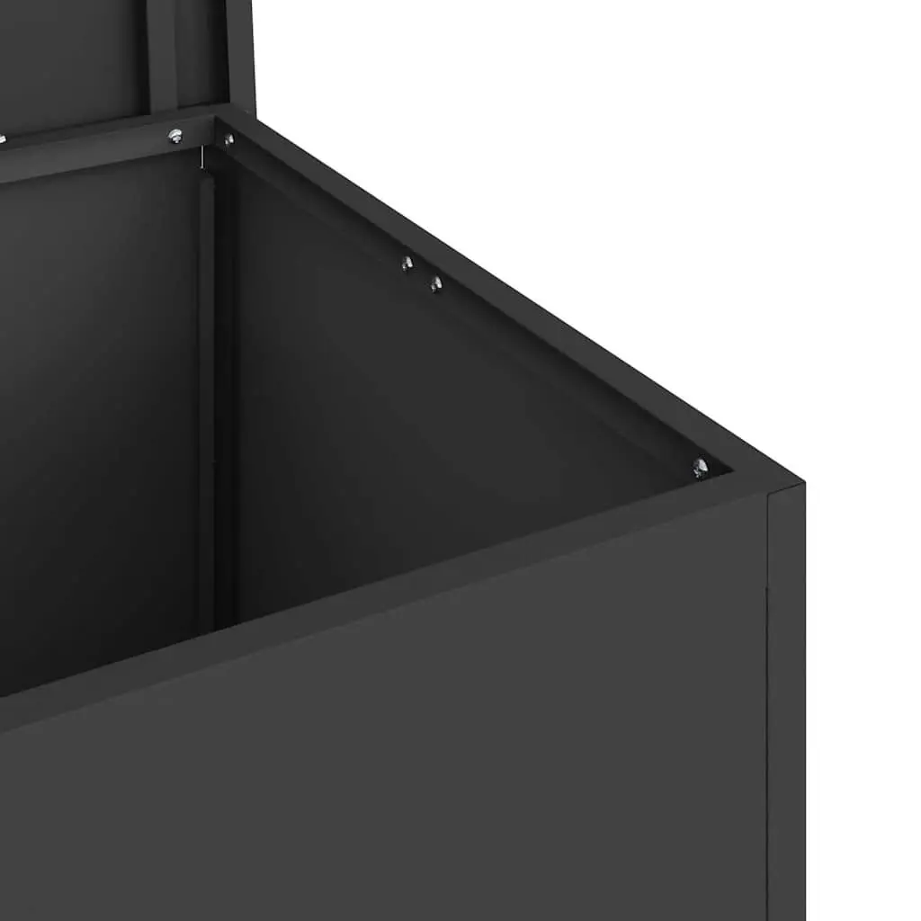 Garden Storage Box Steel 80x50cm Black Weather Resistant