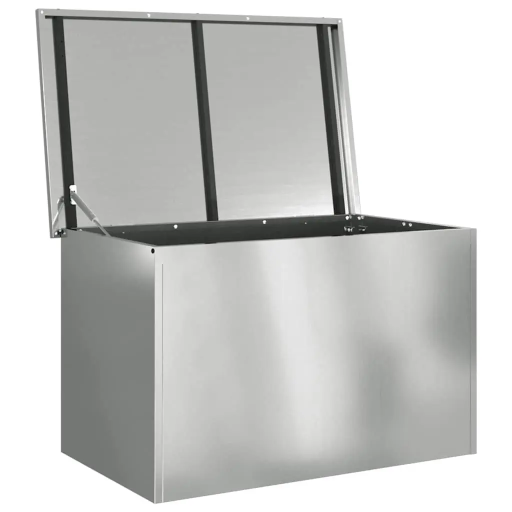 Cushion Storage Box Outdoor Galvanised Steel 80x50.5x50cm Weather Resistant Silver Garden Bench Seat