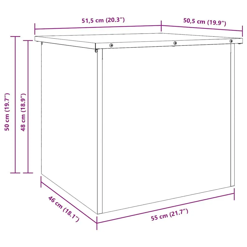 Cushion Storage Box Galvanised Steel 55x50x50cm Black Weather Resistant Industrial Style Outdoor Furniture