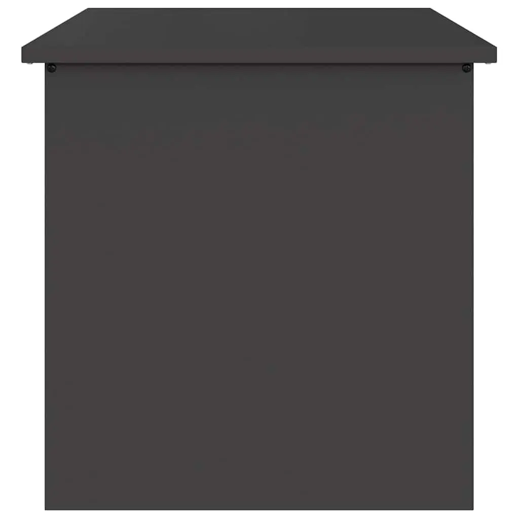 Cushion Storage Box Galvanised Steel 55x50x50cm Black Weather Resistant Industrial Style Outdoor Furniture
