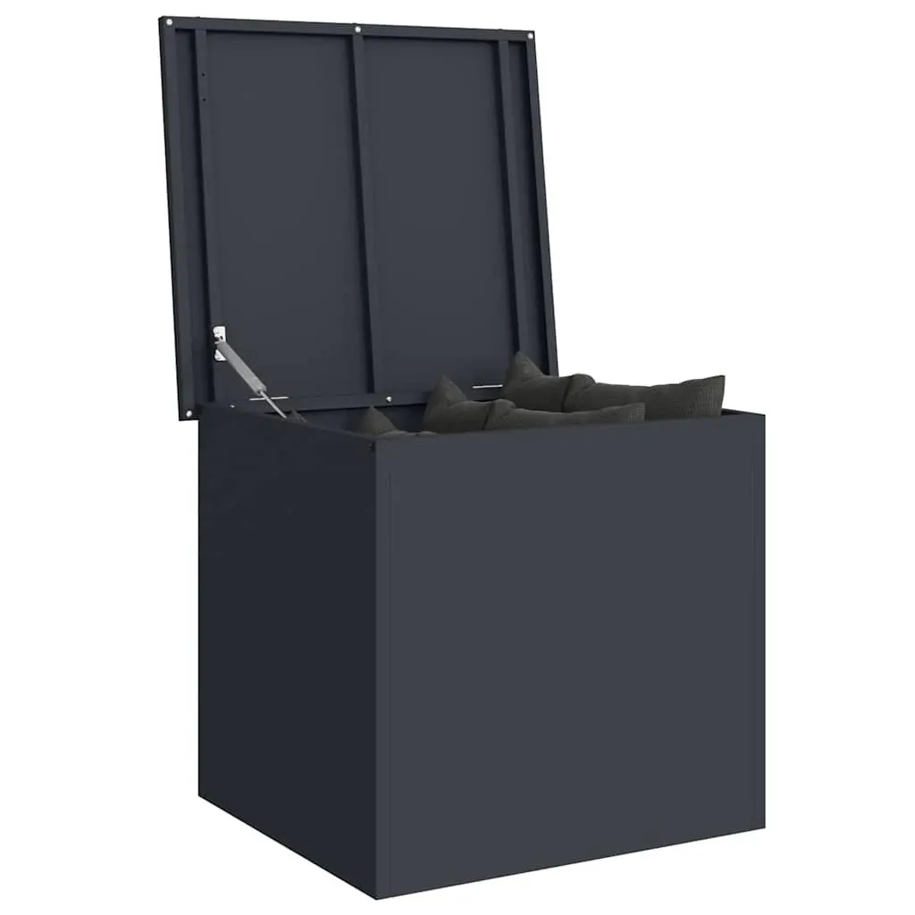Storage Box Steel Outdoor Patio Garden Anthracite 55 x 50.5 x 50 cm