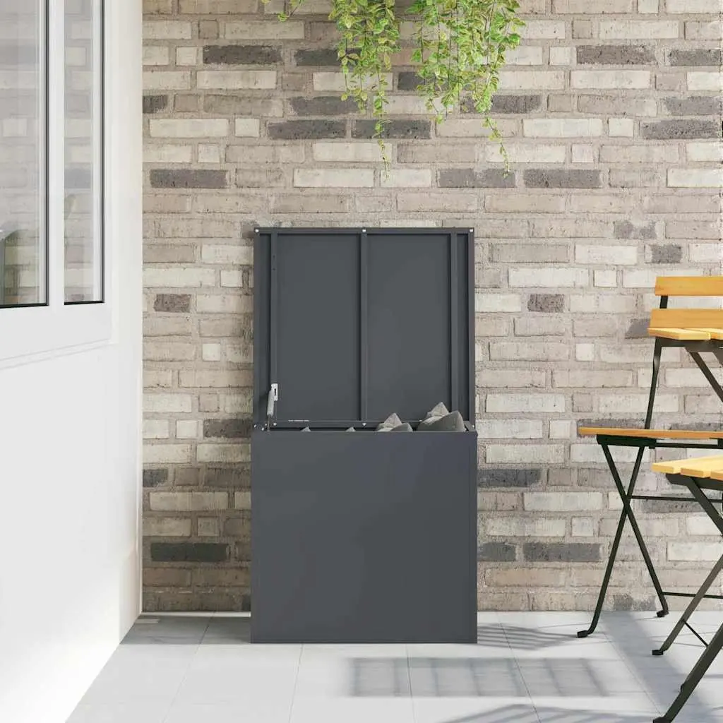 Storage Box Steel Outdoor Patio Garden Anthracite 55 x 50.5 x 50 cm