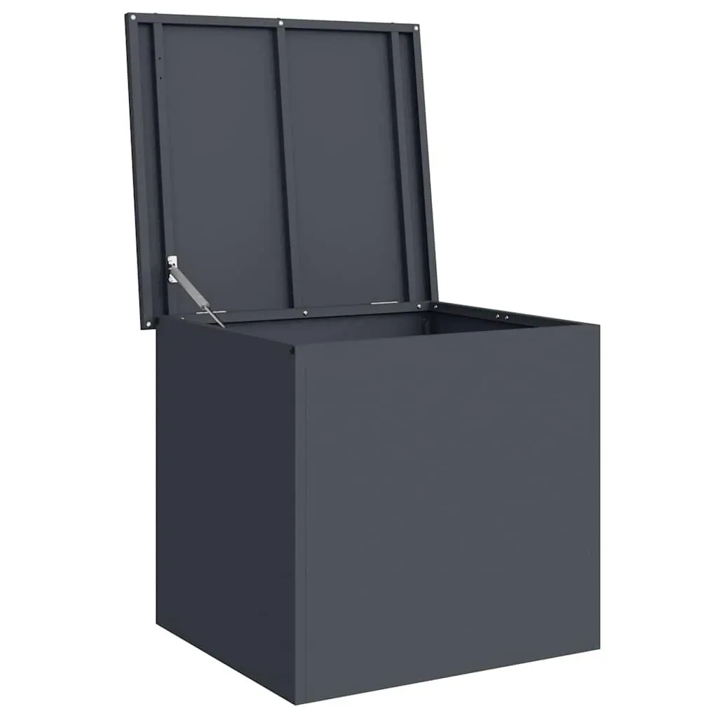 Storage Box Steel Outdoor Patio Garden Anthracite 55 x 50.5 x 50 cm