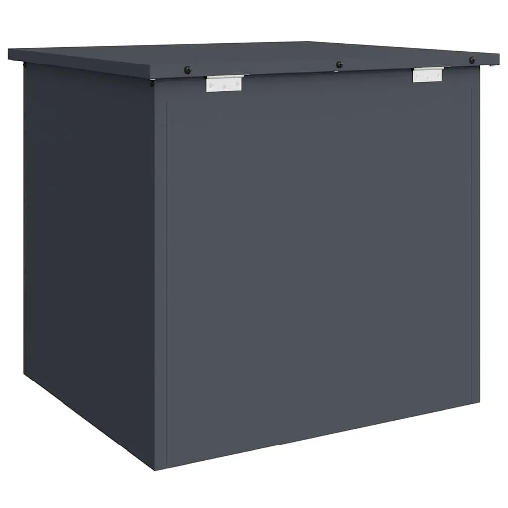 Storage Box Steel Outdoor Patio Garden Anthracite 55 x 50.5 x 50 cm