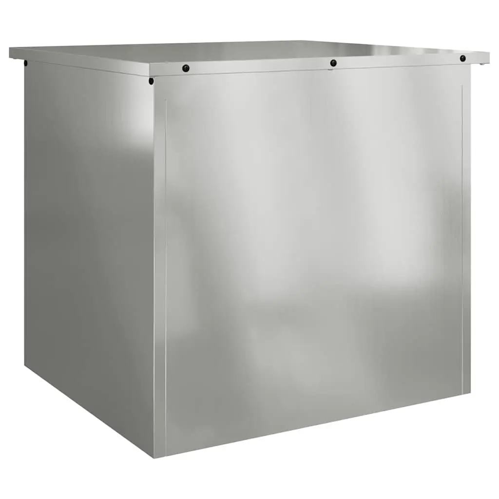Outdoor Cushion Storage Box Steel Weatherproof Silver 55x50.5x50cm