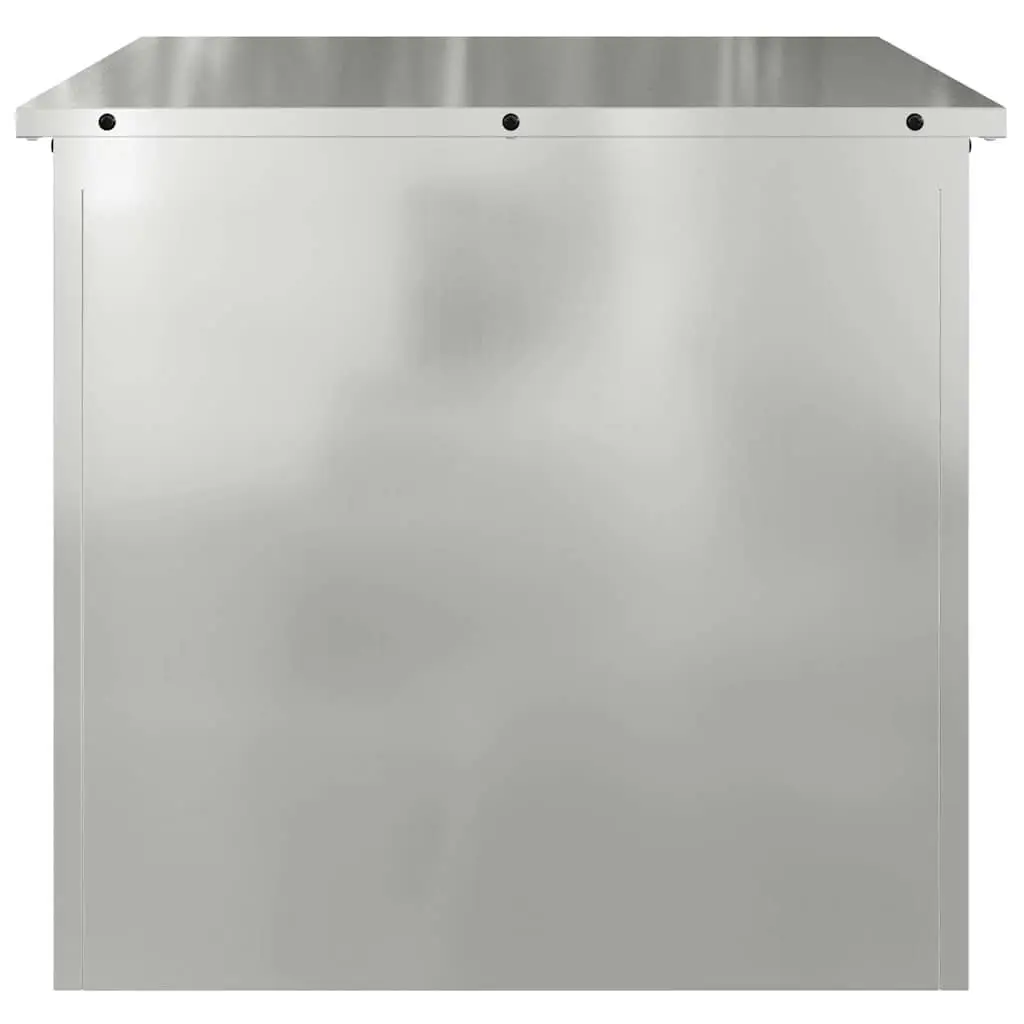 Outdoor Cushion Storage Box Steel Weatherproof Silver 55x50.5x50cm
