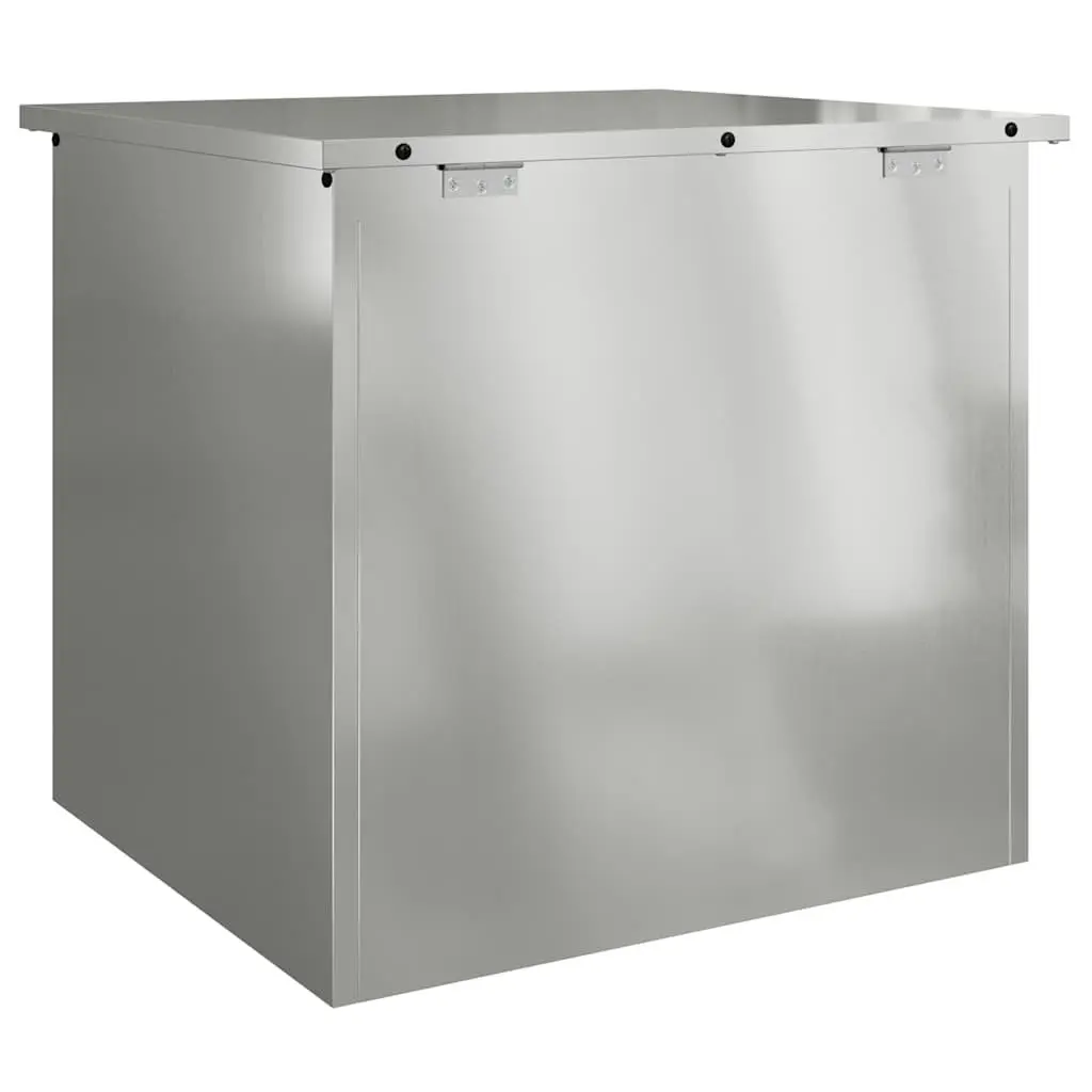Outdoor Cushion Storage Box Steel Weatherproof Silver 55x50.5x50cm