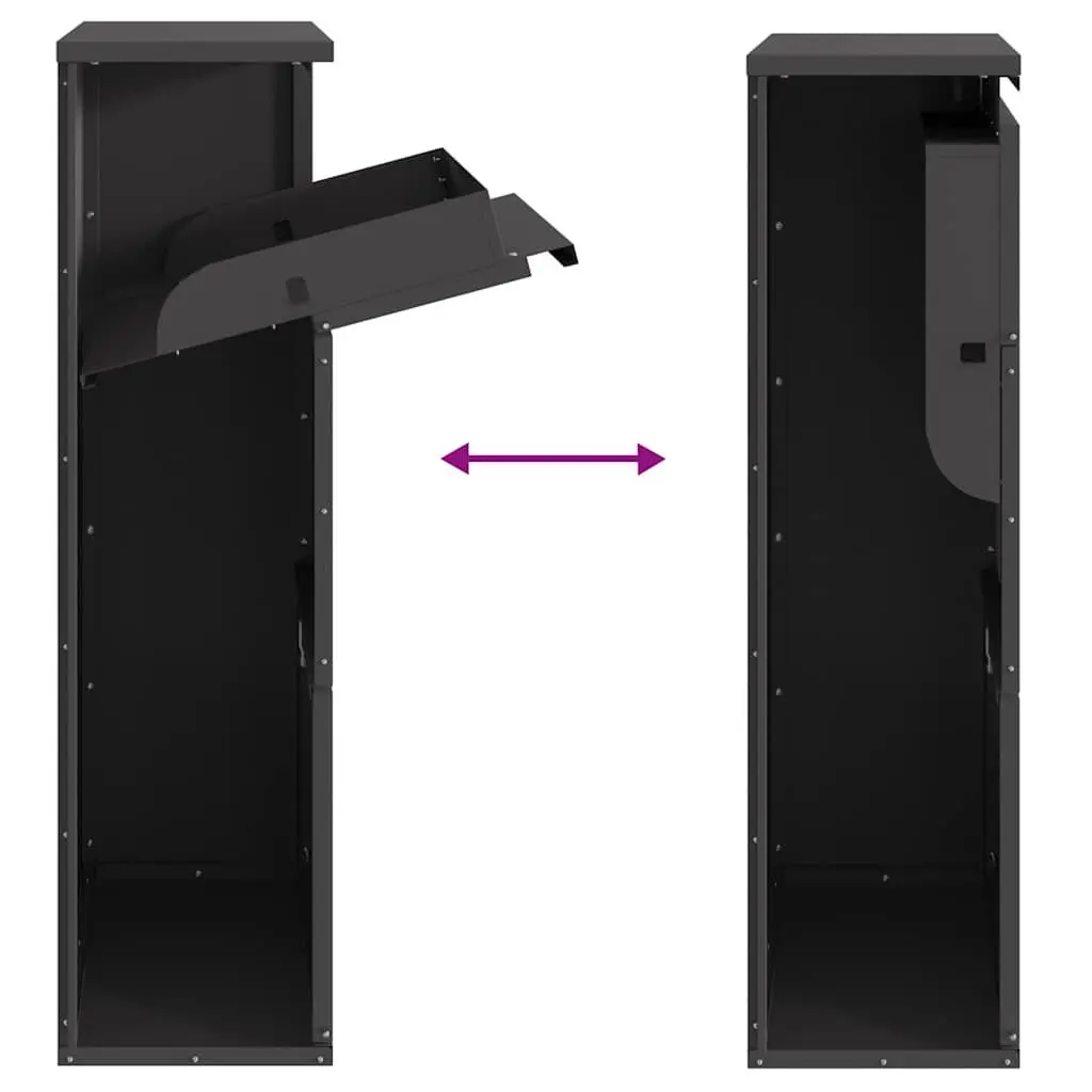 Parcel Drop Box Steel 44 x 22 x 82 cm Black Outdoor Mailbox