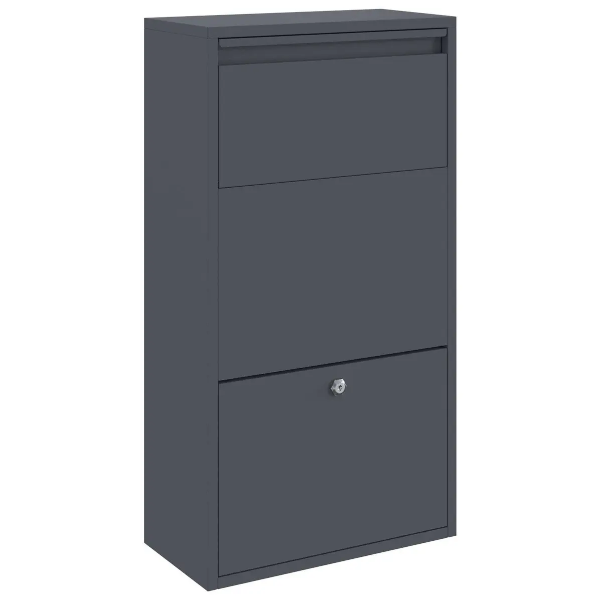 Parcel Drop Box Steel 44x22x82cm Anthracite Modern Garden Mailbox
