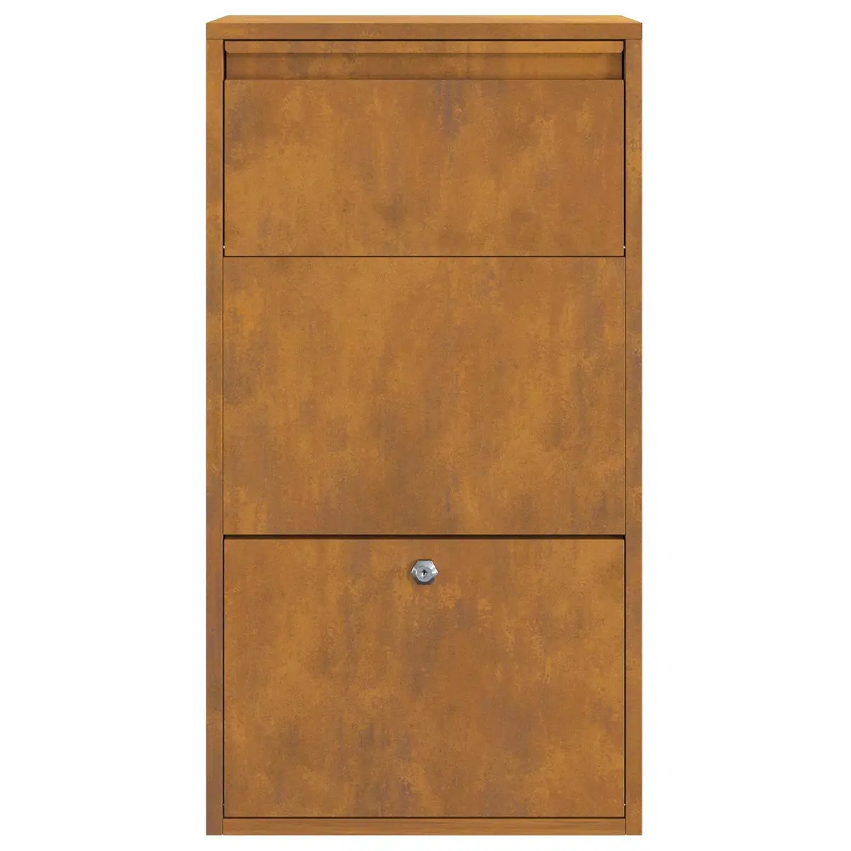 Parcel Drop Box Weathering Steel Rectangular Brown 44 x 22 x 82 cm