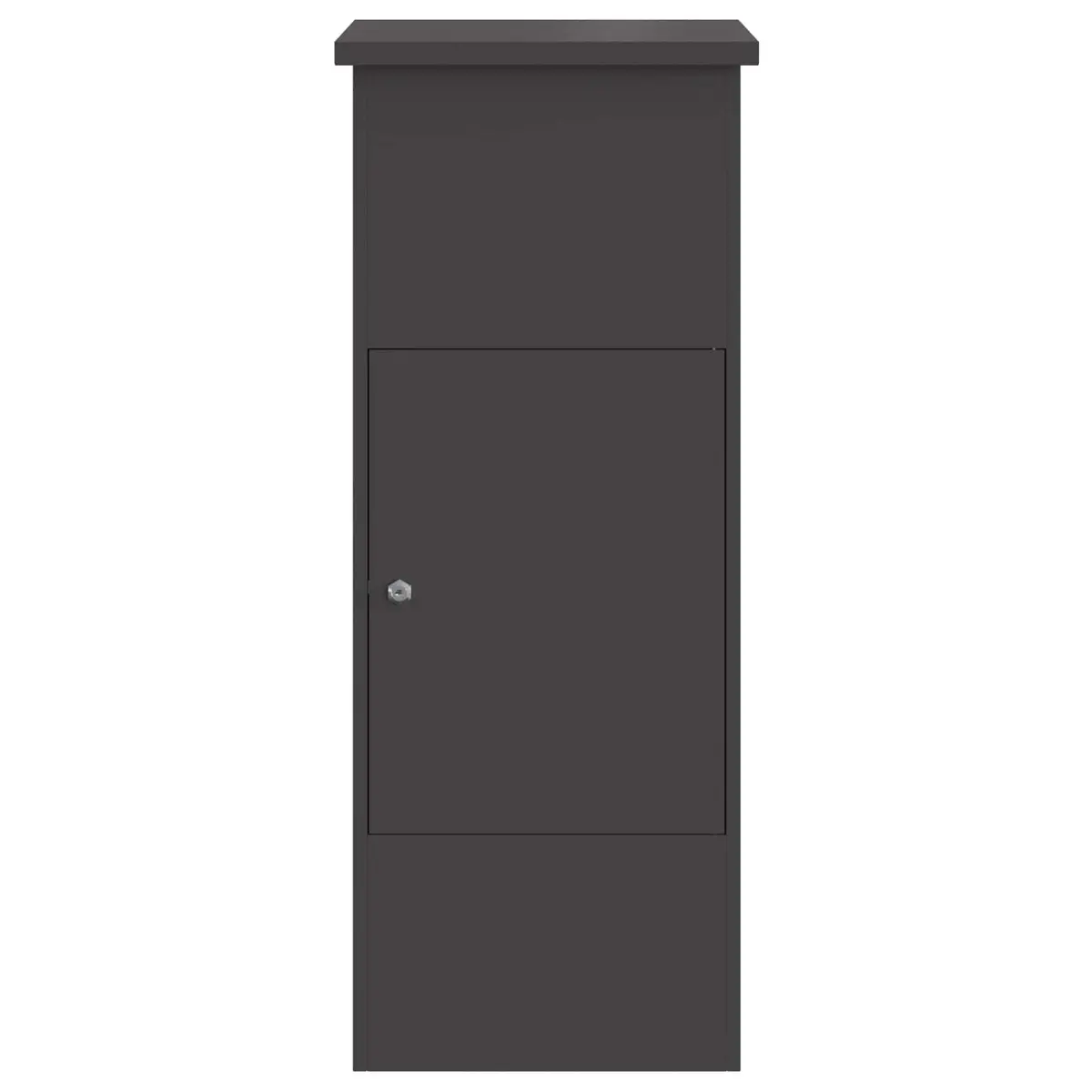 Parcel Drop Box Steel Black Outdoor Storage Hinged Doors 44.5 x 29 x 110.5 cm
