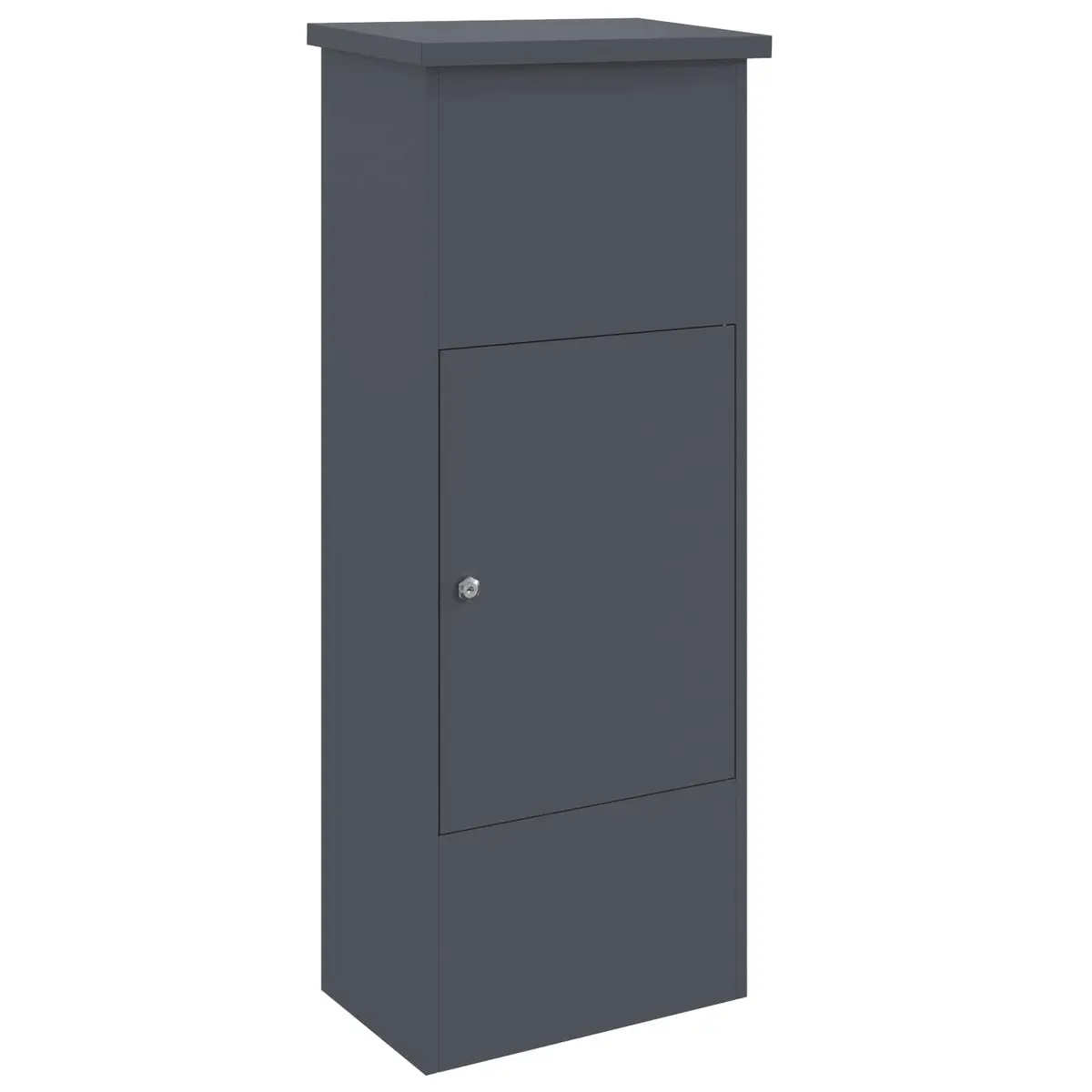 Outdoor Steel Parcel Drop Box Anthracite 44.5 x 29 x 110.5 cm with Hinged Door and Secure Deadbolt Lock