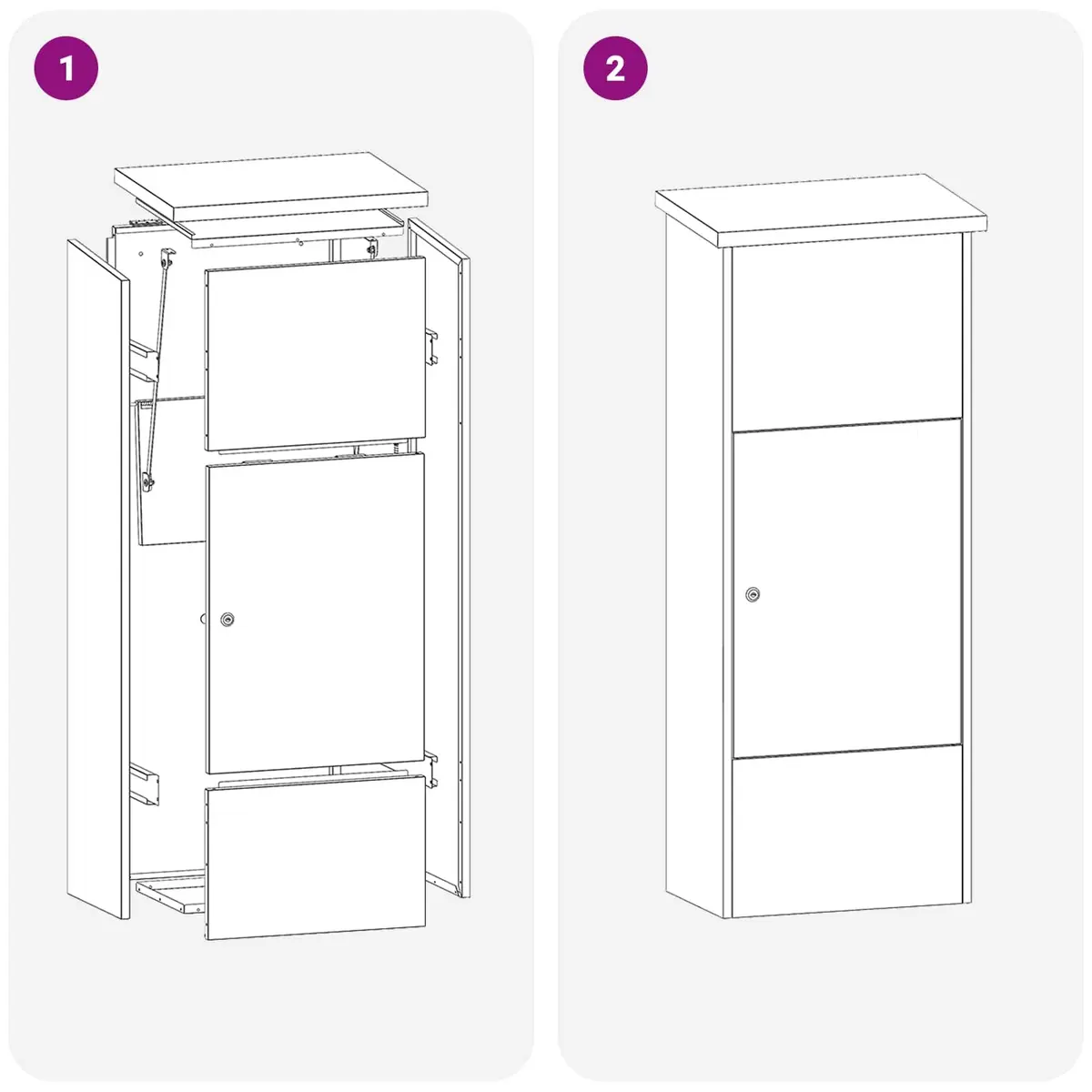 Outdoor Steel Parcel Drop Box Anthracite 44.5 x 29 x 110.5 cm with Hinged Door and Secure Deadbolt Lock