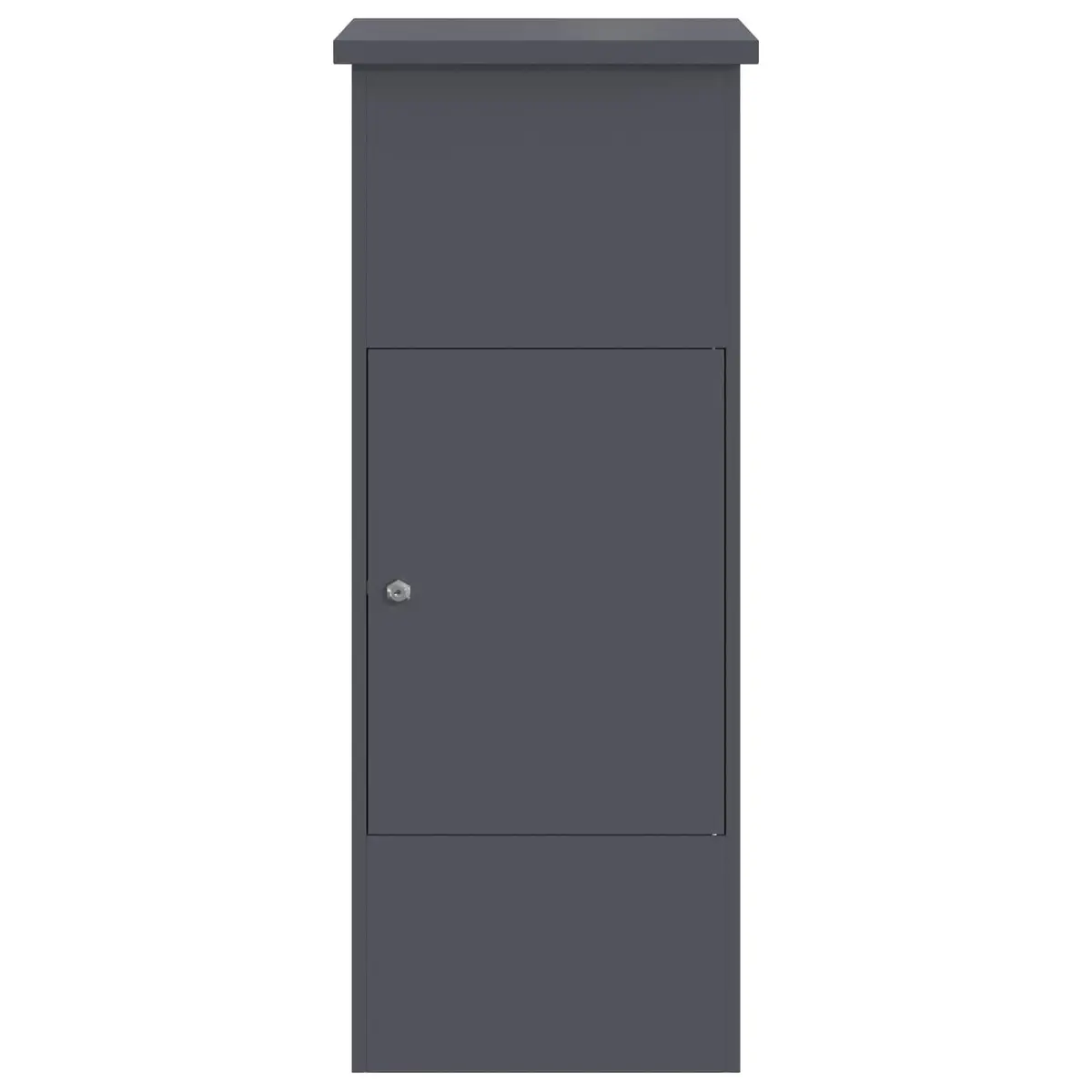 Outdoor Steel Parcel Drop Box Anthracite 44.5 x 29 x 110.5 cm with Hinged Door and Secure Deadbolt Lock