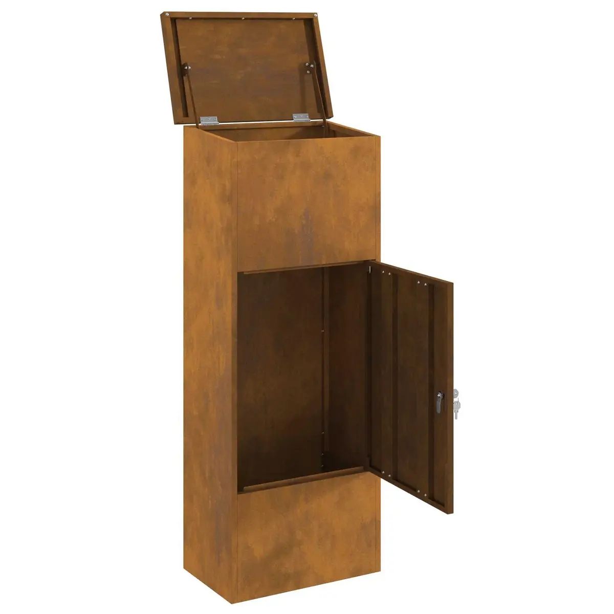 Parcel Drop Box Steel 44.5 x 29 x 110.5 cm Weathering Brown