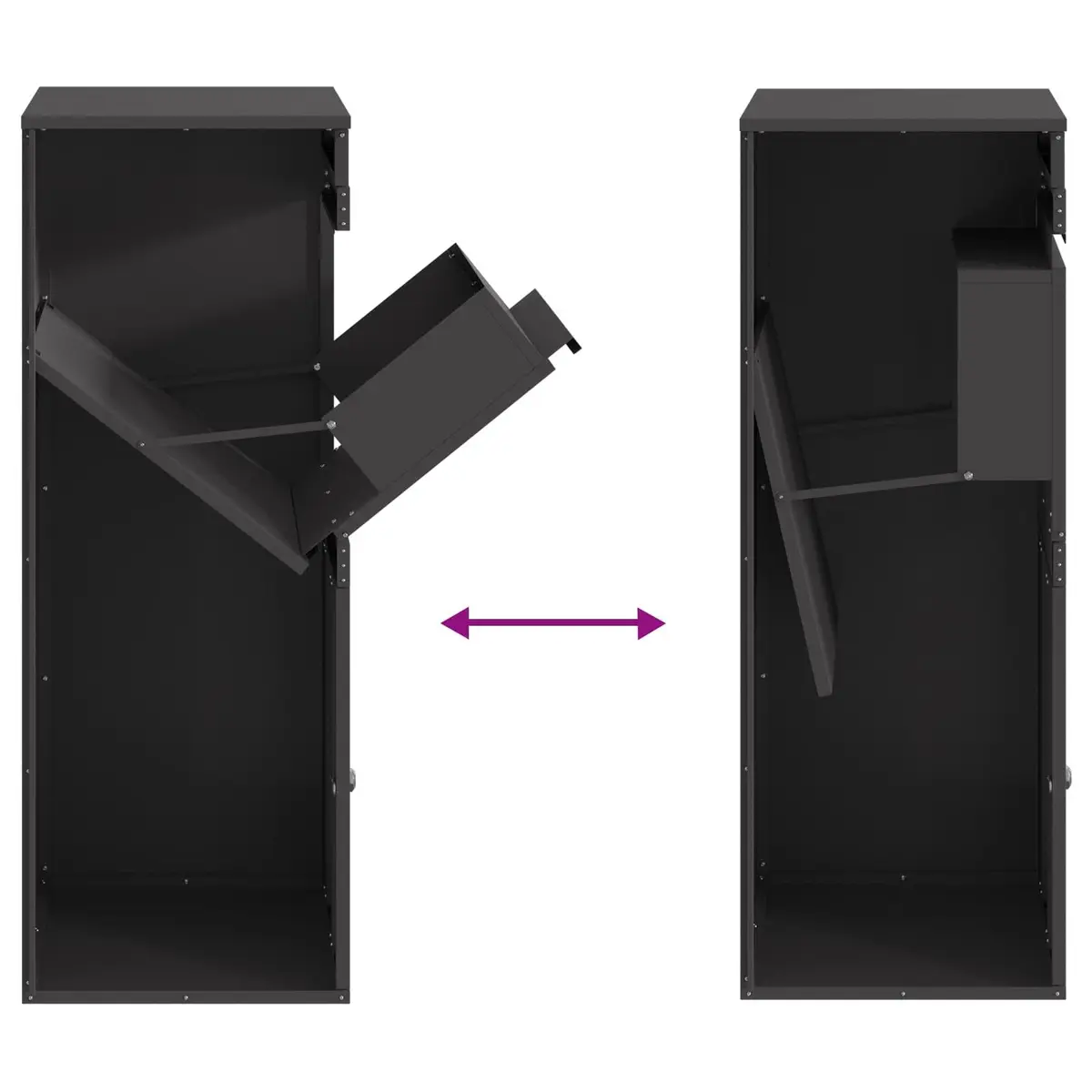Parcel Drop Box Steel Hinge Door Deadbolt Lock Black Outdoor
