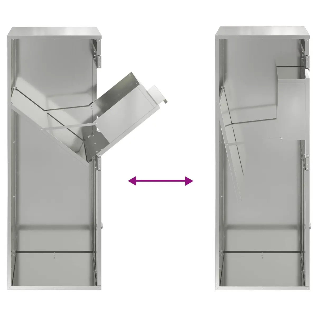 Outdoor Parcel Drop Box Galvanised Steel 47.5 x 38 x 59 cm Silver