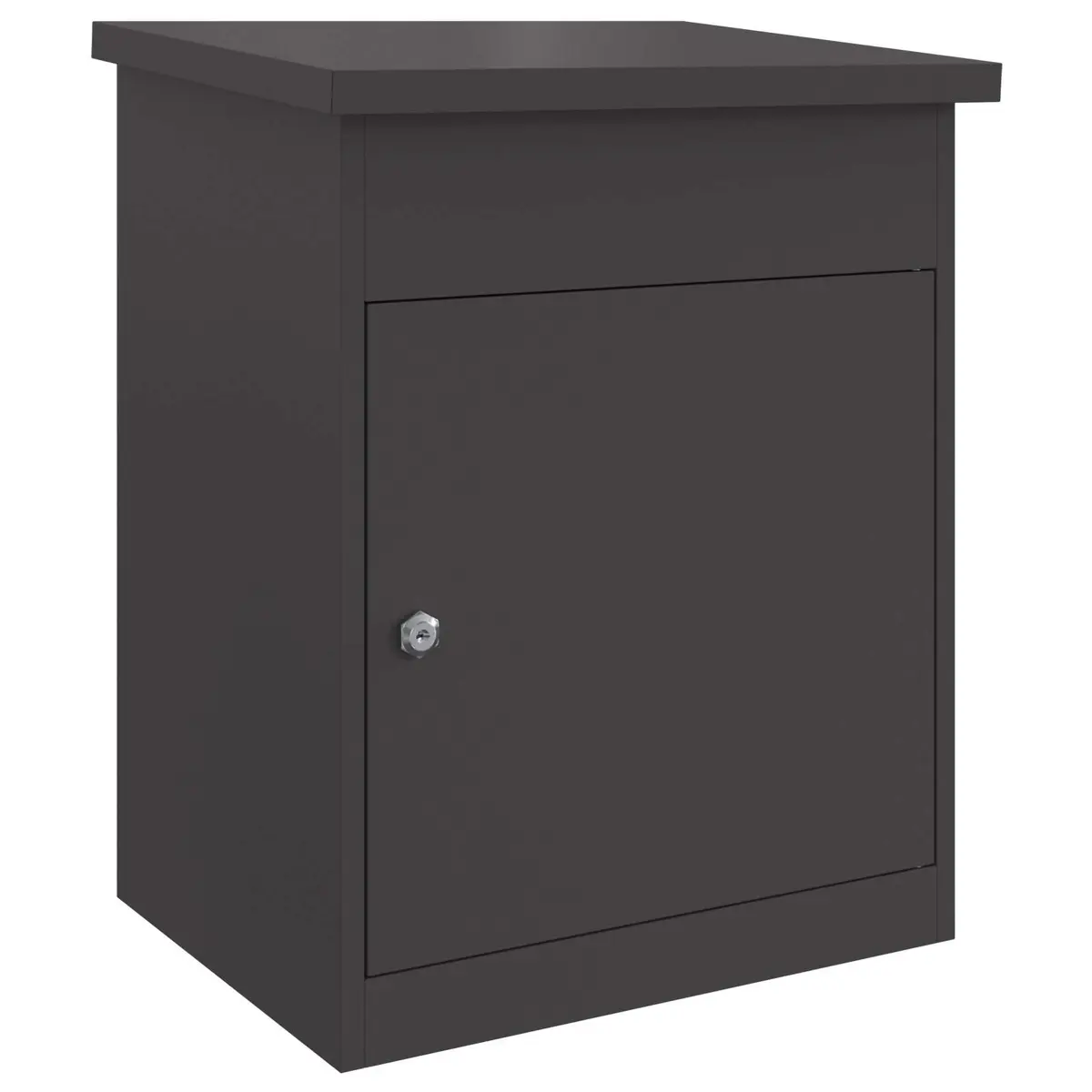 Parcel Drop Box Steel 47.5 x 38 x 59 cm Black Outdoor Mailbox
