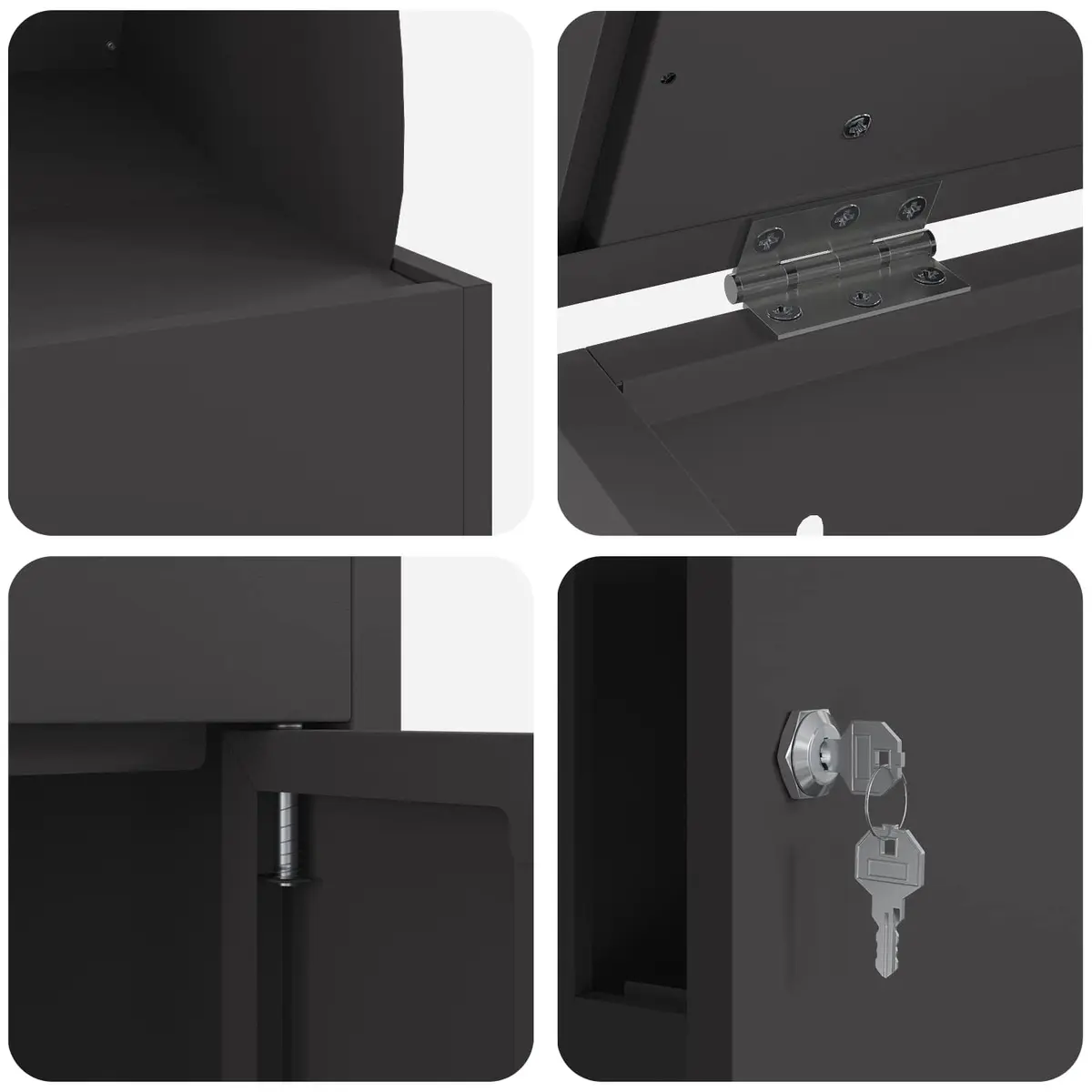Parcel Drop Box Steel 47.5 x 38 x 59 cm Black Outdoor Mailbox