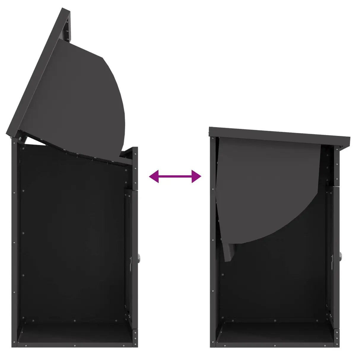 Parcel Drop Box Steel 47.5 x 38 x 59 cm Black Outdoor Mailbox