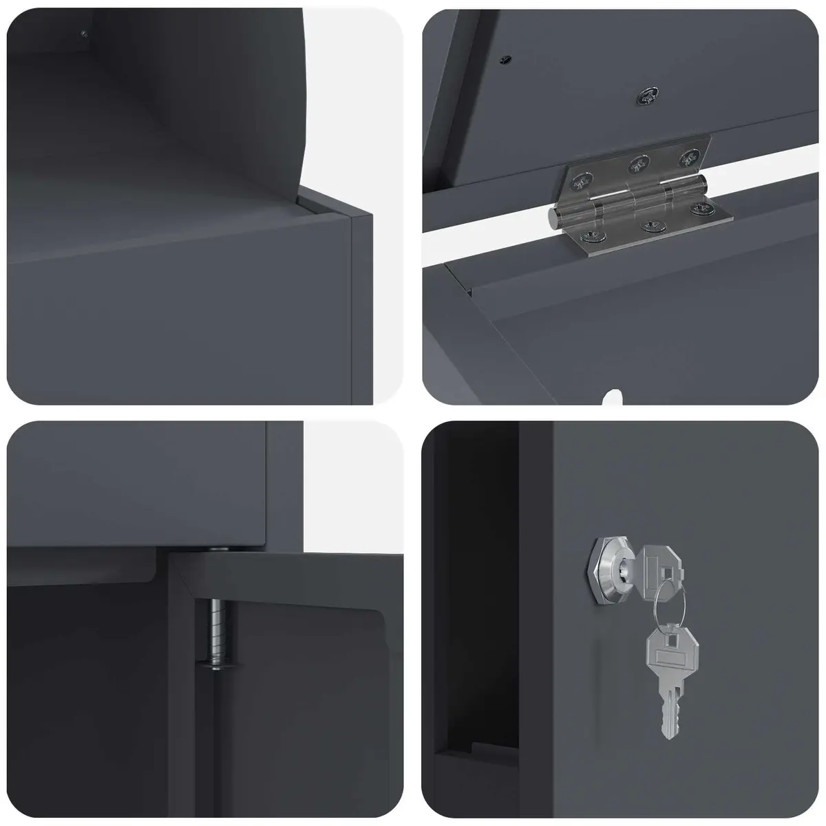 Parcel Drop Box Steel Weatherproof Anthracite 47.5 x 38 x 59 cm
