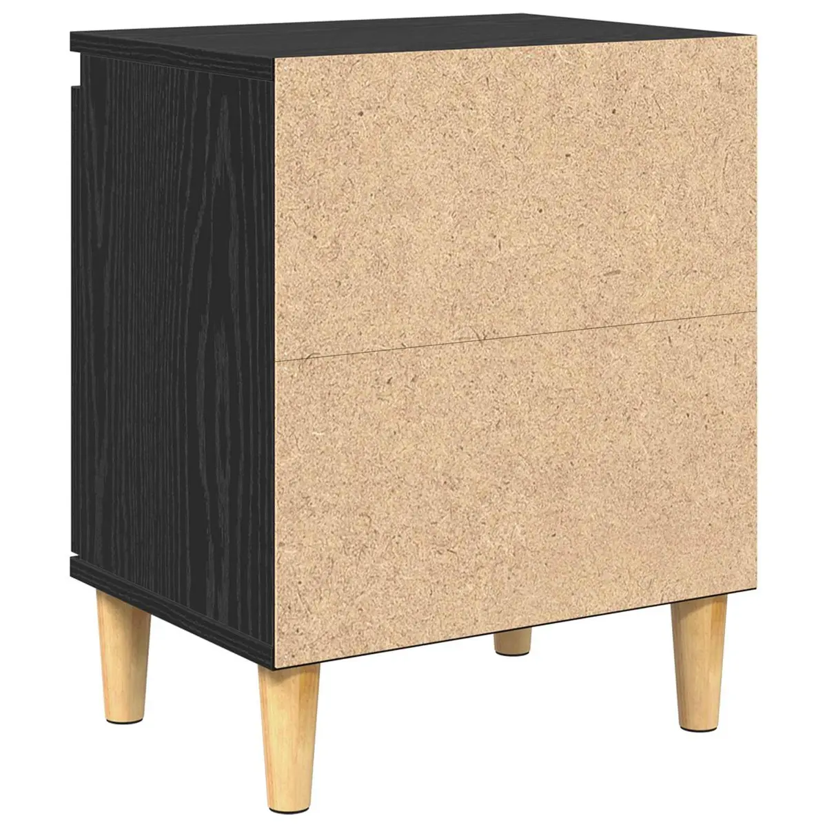 Nightstand Engineered Wood Hinged Door Black Oak Size 40 x 30 x 50 cm