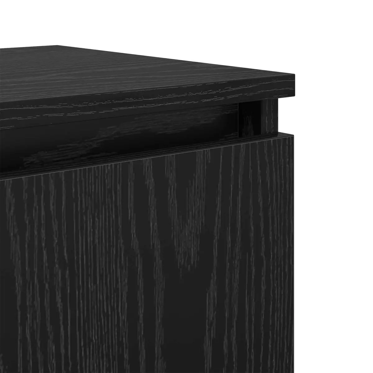 Nightstand Engineered Wood Hinged Door Black Oak Size 40 x 30 x 50 cm