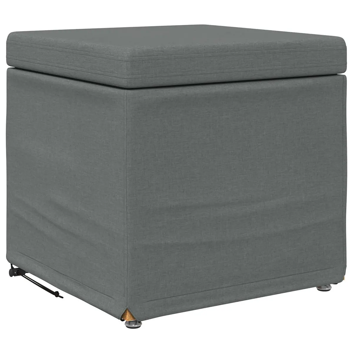 Backless Bar Stool Fabric Cushion Seat Grey 41x41x40cm Indoor Furniture