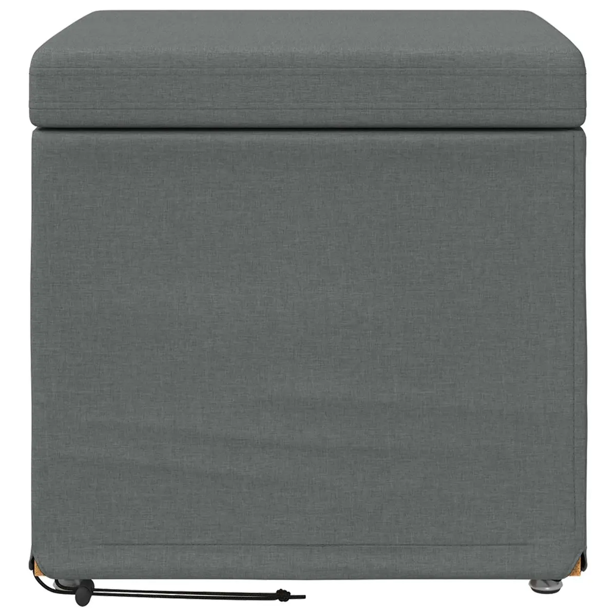 Backless Bar Stool Fabric Cushion Seat Grey 41x41x40cm Indoor Furniture
