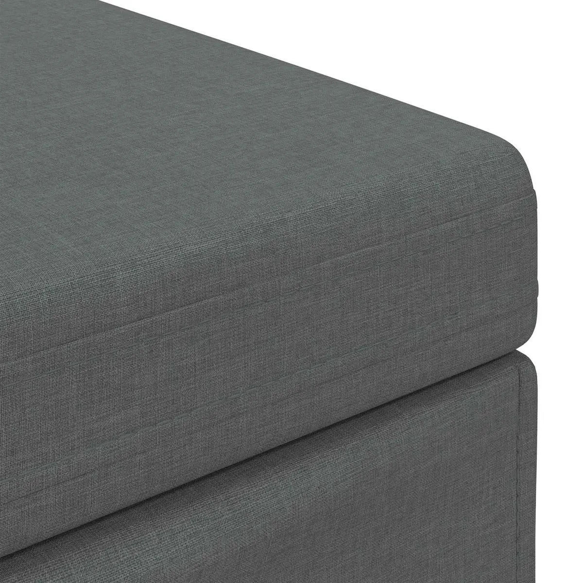 Backless Bar Stool Fabric Cushion Seat Grey 41x41x40cm Indoor Furniture