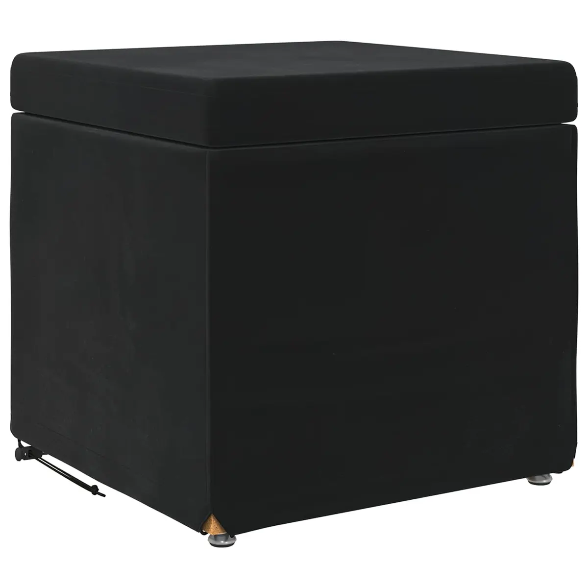 Bar Stool Backless Velvet Cushioned Seat 41cm Black