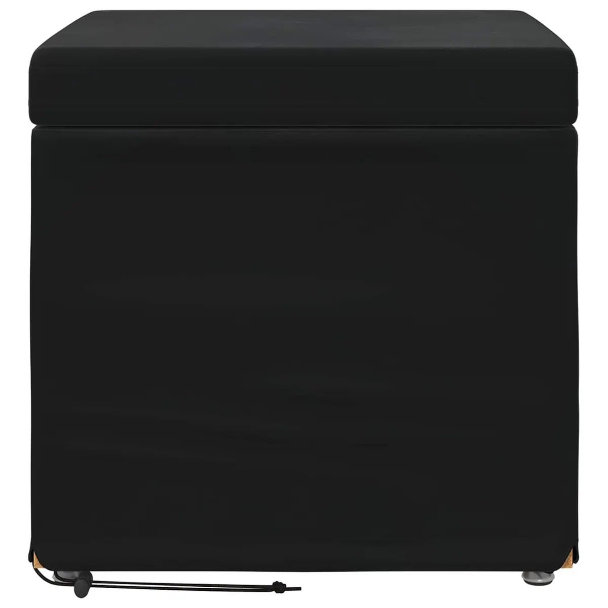 Bar Stool Backless Velvet Cushioned Seat 41cm Black