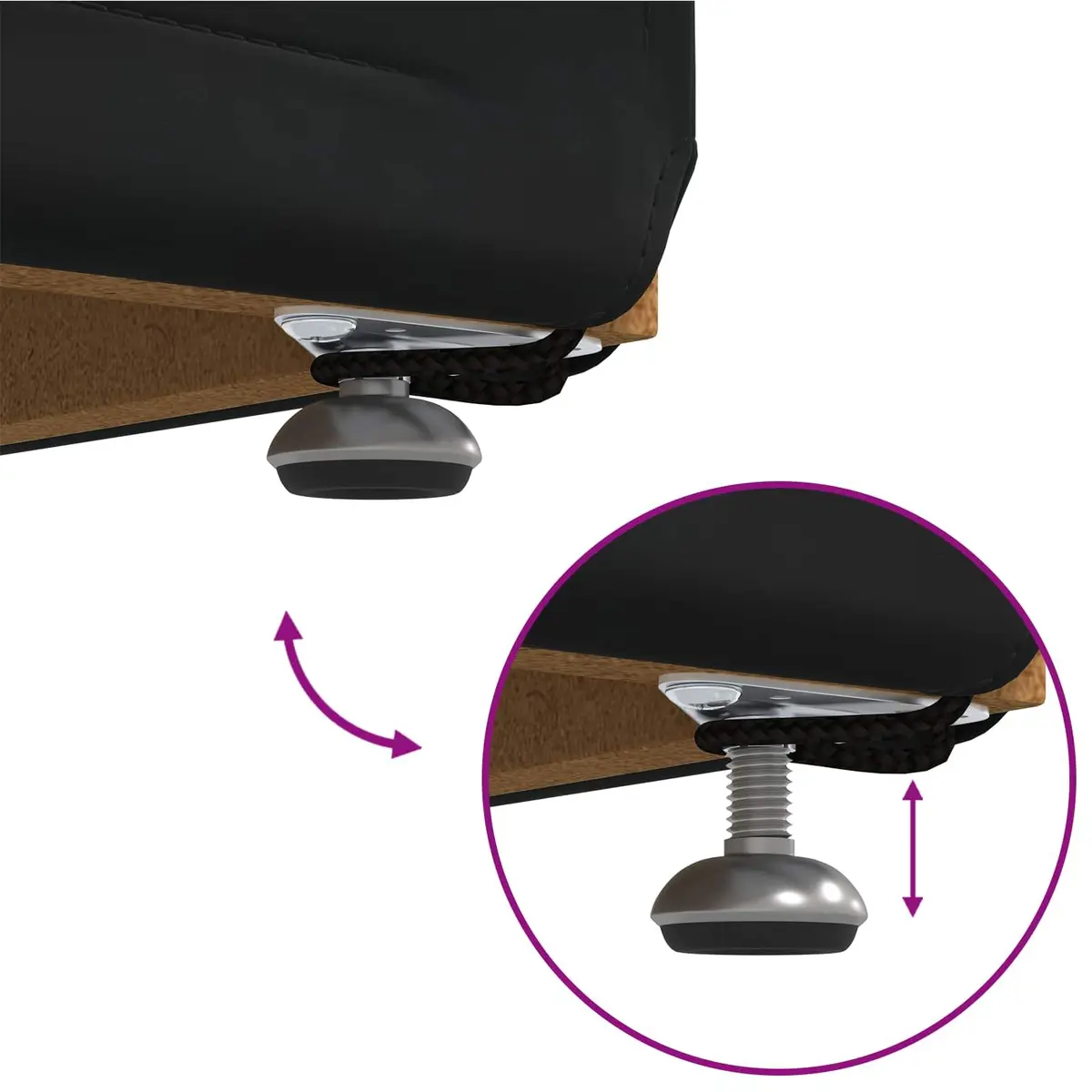 Bar Stool Backless Velvet Cushioned Seat 41cm Black
