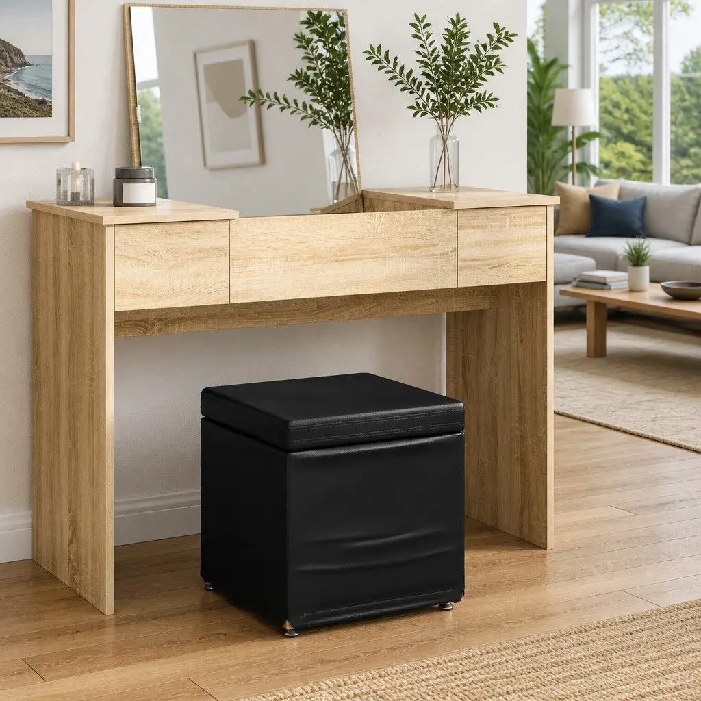 Bar Stool Backless Cushioned Faux Leather Black 41 x 41 x 40 cm