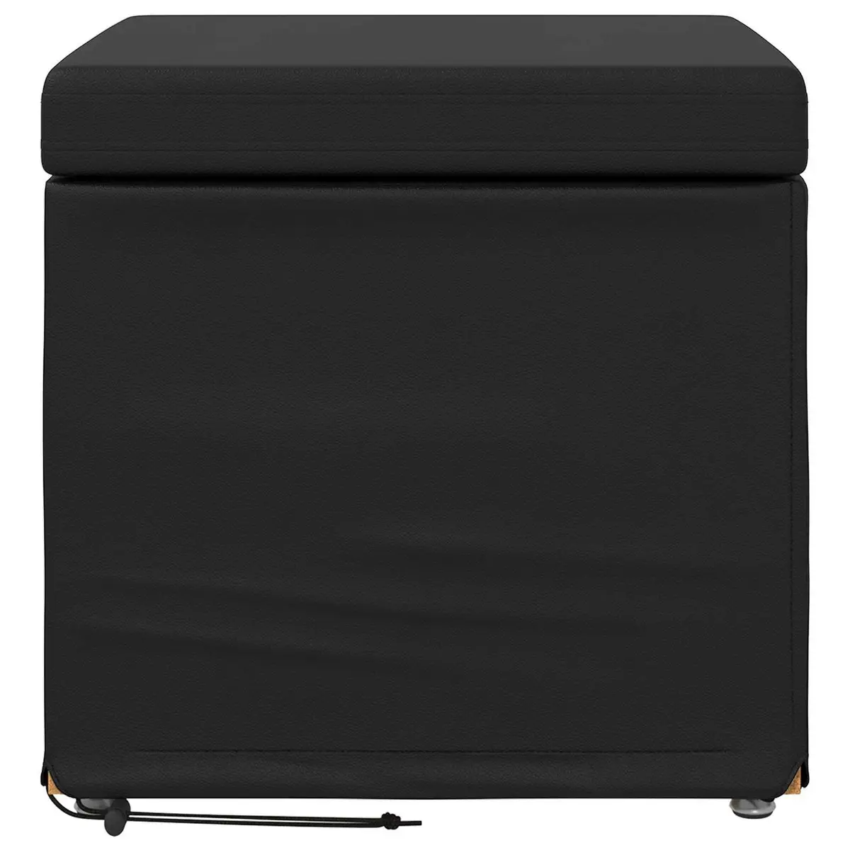 Bar Stool Backless Cushioned Faux Leather Black 41 x 41 x 40 cm