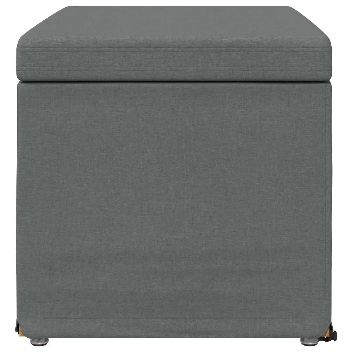 Grey Backless Bar Stool Modern Kitchen Counter Chair Fabric Cushion Bun Feet