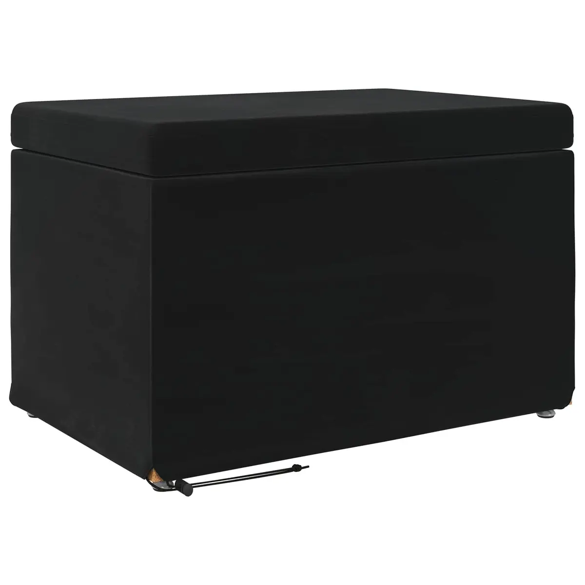 Bar Stool Velvet Cushioned Backless Black 61 x 41 x 40 cm