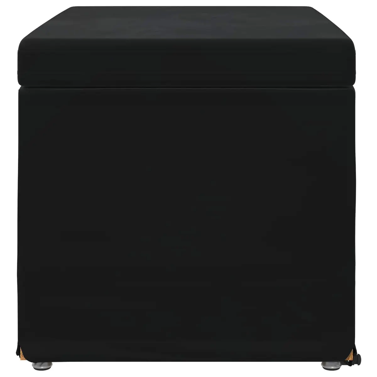 Bar Stool Velvet Cushioned Backless Black 61 x 41 x 40 cm