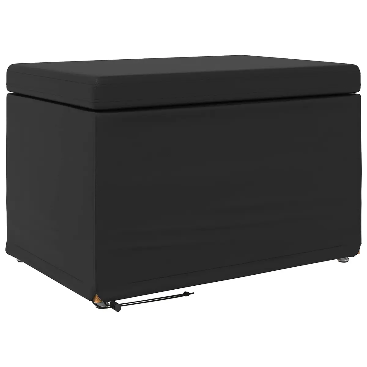 Black Backless Bar Stool Modern Kitchen Dining Seat Faux Leather Cushion