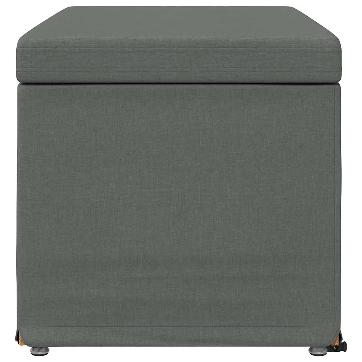 Grey Backless Bar Stool Modern Fabric Seat Kitchen Dining Chair Bun Feet